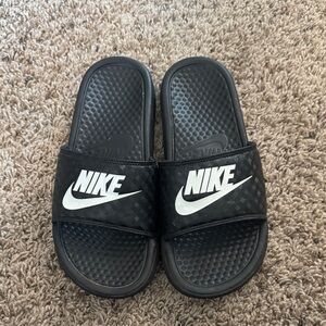 Nike Black and White Slide Sandals